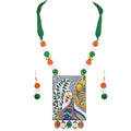 JFL - Jewellery for Less Stylish Tiranga/Tricolour/National Flag Necklace set with Peacock Pendant Handmade Fashion Jewellery for Independence Day/Republic Day Women & Girls