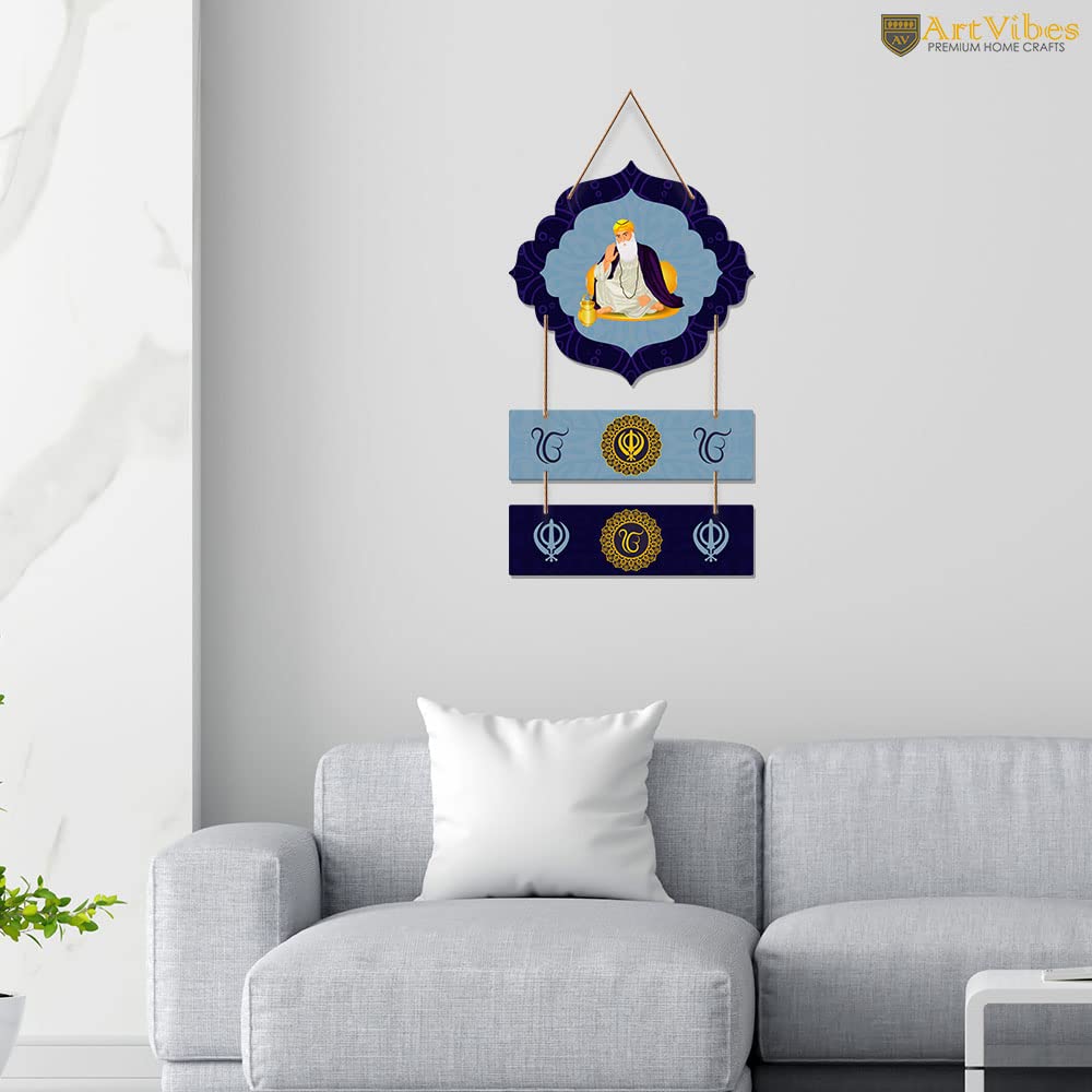 Artvibes Guru Nanak Dev Mdf Wood Wall Art for Home Decor | Spiritual Decor Items | Wall Art Paintings | Wall Sculpture | Signs & Plaques| Stylish Modern Decor Item | Gift Items (WH_8009N)