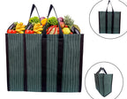 MetDeals Waterproof Cotton Canvas Super Strong Heavy Duty Milk Bag/Shopping Bags/Grocery Bag/Vegetable Bag with Reinforced Handles & Thick Bottom for Strength (Green,17X17X11 Inch) Pack of 2