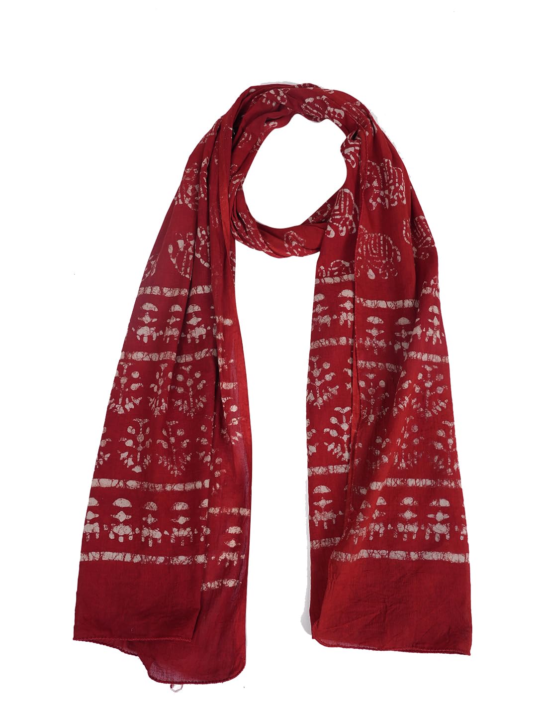 STYLE SHOES Women's Cotton Stole Tye&Dye Dupatta(ST-54LEAF)