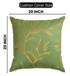 Stuffique Velvet Foil Cushion Covers 20 inch x 20 inch Set of 2, Pista Green