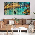 VIBECRAFTS Homcraft Beautiful Venice City Living Room Drawing Room Venice City At Night Canvas Wall Painting Fitted With Wooden Frame For Home | Office | Living Room | Gifts (PTVCH_2531)