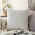 Khooti Velvet Cushion Cover, 22x22 | Pure White | Pack of 1 | Solid Plain Soft & Smooth, Decorative Cushion Covers for Living Room, Bedroom, Couches, Chairs, Sofas, Beds & Home Decor