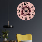 VIBECRAFTS Leaves Printed Pattern Wooden Wall Clock for Home Decor | Office | Livingroom | Bedroom | Cafe | Gifts (WWCVC1Pcs_15064)