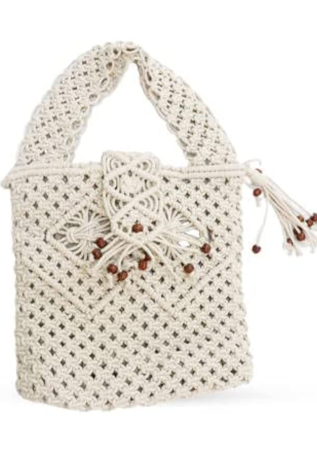 R.R.LALA Macrame Women Girl Handmade Cotton Boho Crochet Large Green Sling Bag Fashion Gift, Macrame Cotton bag Beach Bag Weekender Bag