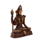 ARTVARKO Brass Blessing Shiva Bhagwan Statue Murti Sitting with Trishul for Home Decor Pooja Room Shivji Idol 9 Inch
