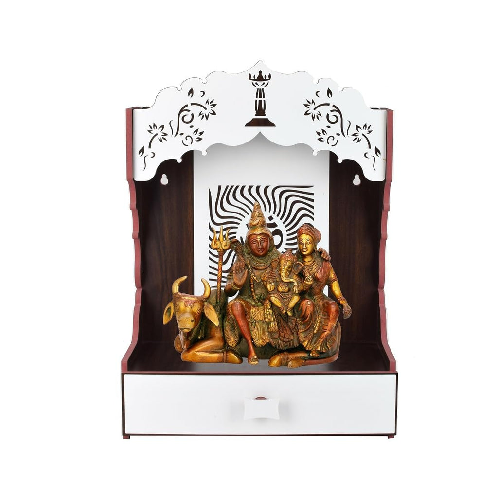 nexat Wooden Pooja Mandir with Doors | MDF Temple for Home Worship & Gifting Purpose (687)