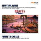 VIBECRAFTS Canvas Paintings for Living Room Drawing Room Beautiful Sunset Scenery Canvas Big Wall Painting Fitted With Wooden Frame for Home | Office | Gift (PTVCH_2332N)