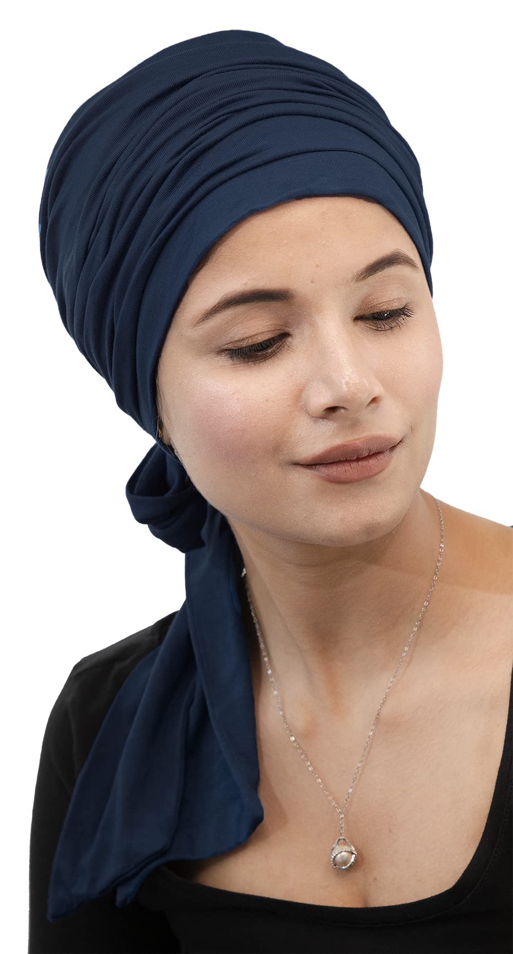 The Headscarves Women's Bamboo Viscose Prana Scarf (HS131_Navy)