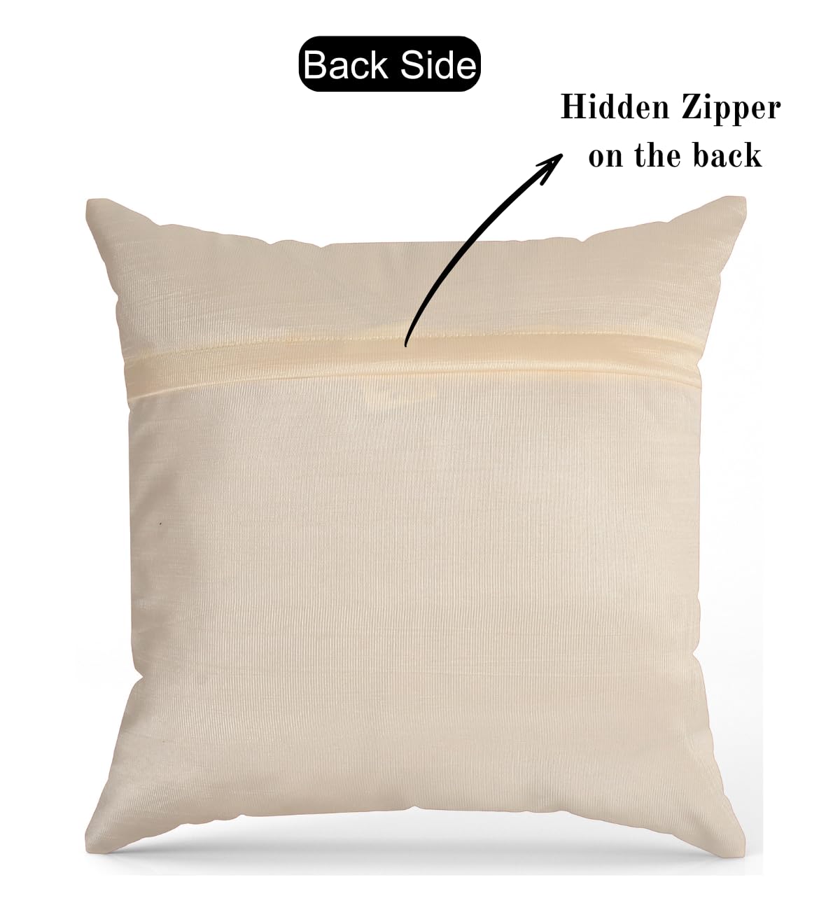 Stuffique Velvet Foil Cushion Covers 24 inch x 24 inch Set of 5, Cream