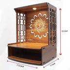 LET'S DIY Wooden Handcrafted Temple with OM Carving | Traditional Home Mandir for Home & Office (Pack of 1)