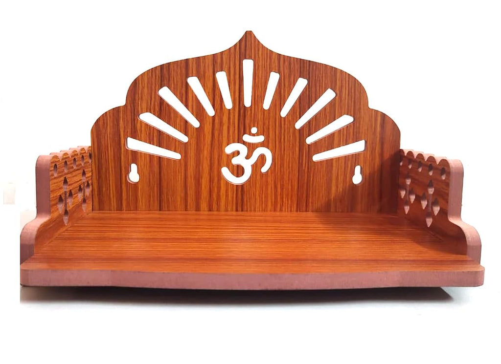 DIVOKAH® Plywood Small Wooden Temple for Home Office and Shop/sinhasan/Pooja Stand/Hindola (8.5 in * 6 in * 5.5 in) (8 MM Plywood Thickness) WDN OMSUN