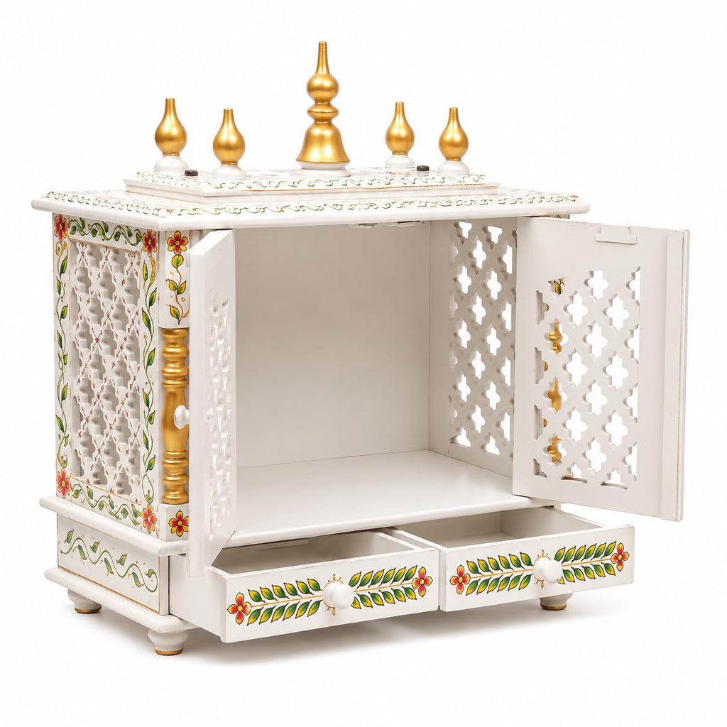 Kamdhenu Art and Craft Wooden Temple/Home Temple/Pooja Mandir/Pooja Mandap/Temple for Home (Fulljal), 52 Cm