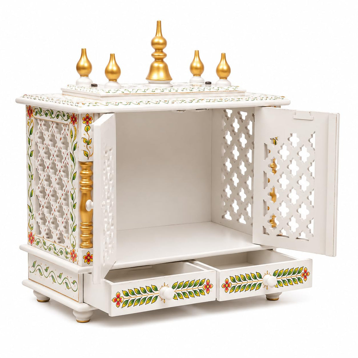 Kamdhenu Art and Craft Wooden Temple/Home Temple/Pooja Mandir/Pooja Mandap/Temple for Home (Fulljal), 52 Cm