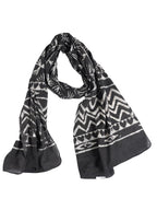 Gutthi Women's Cotton Stoles | Scarf Lightweight & Comfortable for All Seasons | Soft Floral Scarves, Size (100X180 CM) (Black)