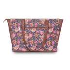 ZOUK Paisley Printed Jute Handcrafted Vegan Leather Women's Pink Structured Tote Bag
