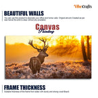 VIBECRAFTS Canvas Paintings for Living Room Drawing Room Red Deer In Forest At Sunrise Canvas Wall Painting Fitted with Wooden Frame for Home | Office | Gift (PTVCH_2349N)