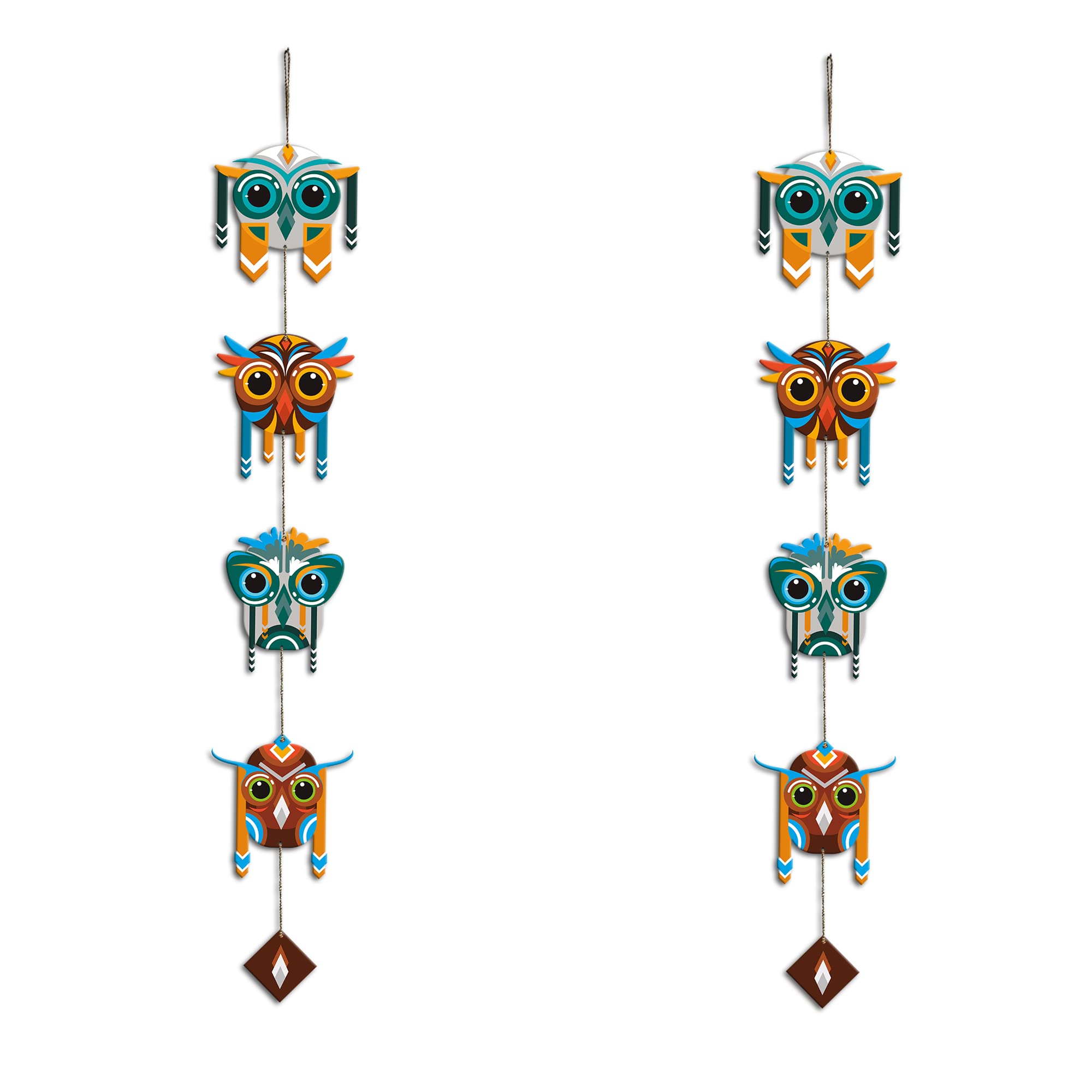 Artvibes Tribal Tiki Masks Wooden Wall Hanger for Home Decor | Living Room | Festive Decor | Decoration Wall Hanging Items | Wall Poster | Aesthetic Wall Art | Unique Gift Items (WH_5203N), Set of 2