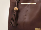 PAVILONN Women Tote Bag Ladies Handbag Shoulder Office Shopping Work Laptop PU Leather Brown Travel College Daily Use Designer Large Stylish Fashion Zipper Commuter Gift (BROWN)