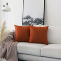 Khooti Jute Cushion Cover | 14x14 | Orange | Set of 2 | Throw Pillow Cover for Couches, Chairs, Sofas, Beds, Coffee Tables, Living Rooms, Bedrooms, Modern Boho Design