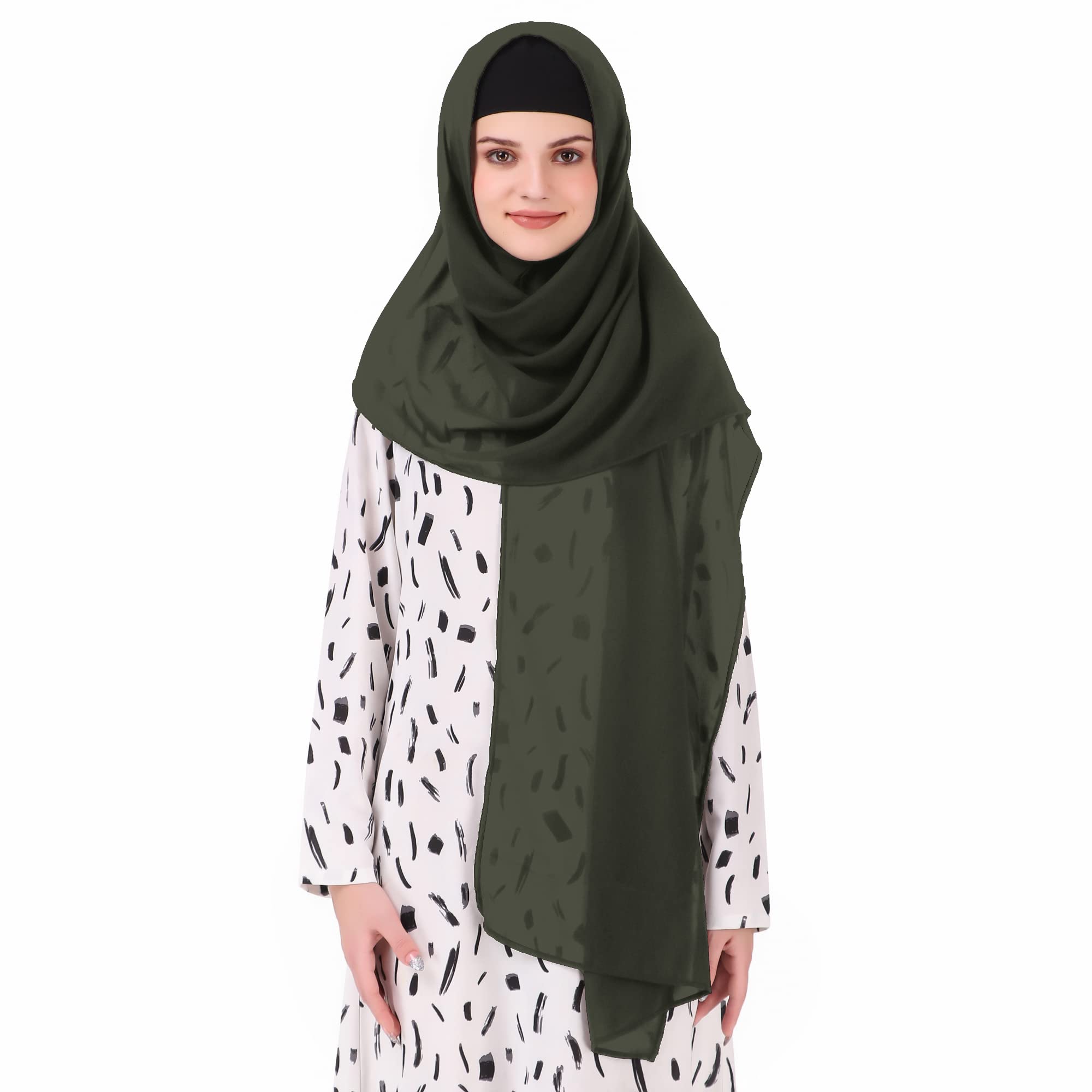 MyBatua Long Hijab in Breathable Soft Georgette large Head Wrap, Wholesale Price, 1pc Scarf HJ-020 (100x225 cm, Henna)