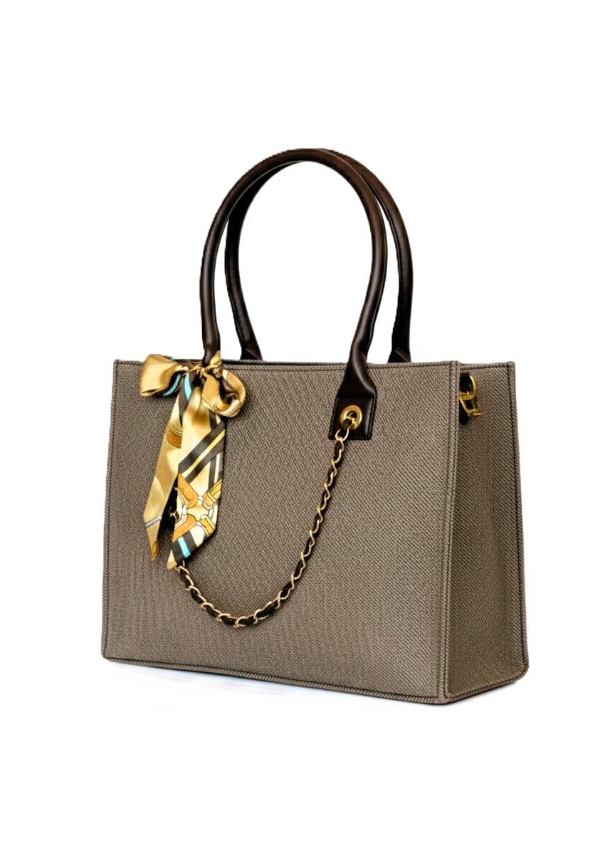kurious Canvas Tote Bag for Women | Travel, Office, Daily Use | Reusable Eco-Friendly Bag | Perfect for Shopping, Books, Art Supplies & Crafts (Expresso)