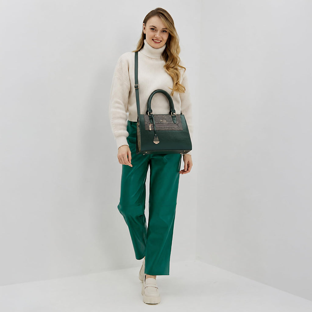 EXOTIC Urban Grace Handbag with Snake Print Panel