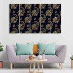 VIBECRAFTS Beautiful Elephant Madhubani Art Wall Painting Set of Five For Home|Office|Living Room|Gift (PTVC5Pcs4_8571)