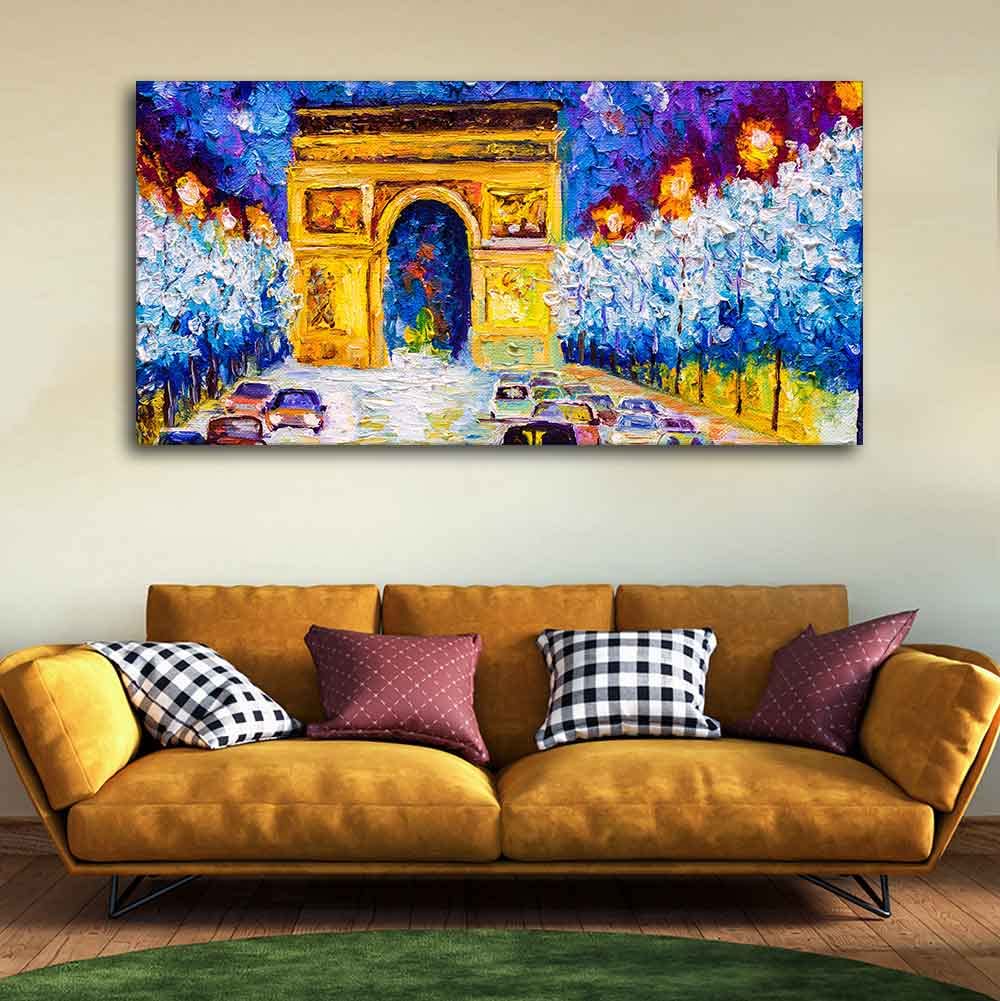 VIBECRAFTS Abstract Arc de Triomphe Premium Canvas Wall Painting With Frame for Living Room Drawing Room Home|Office|Gift (PTVCH_2211)