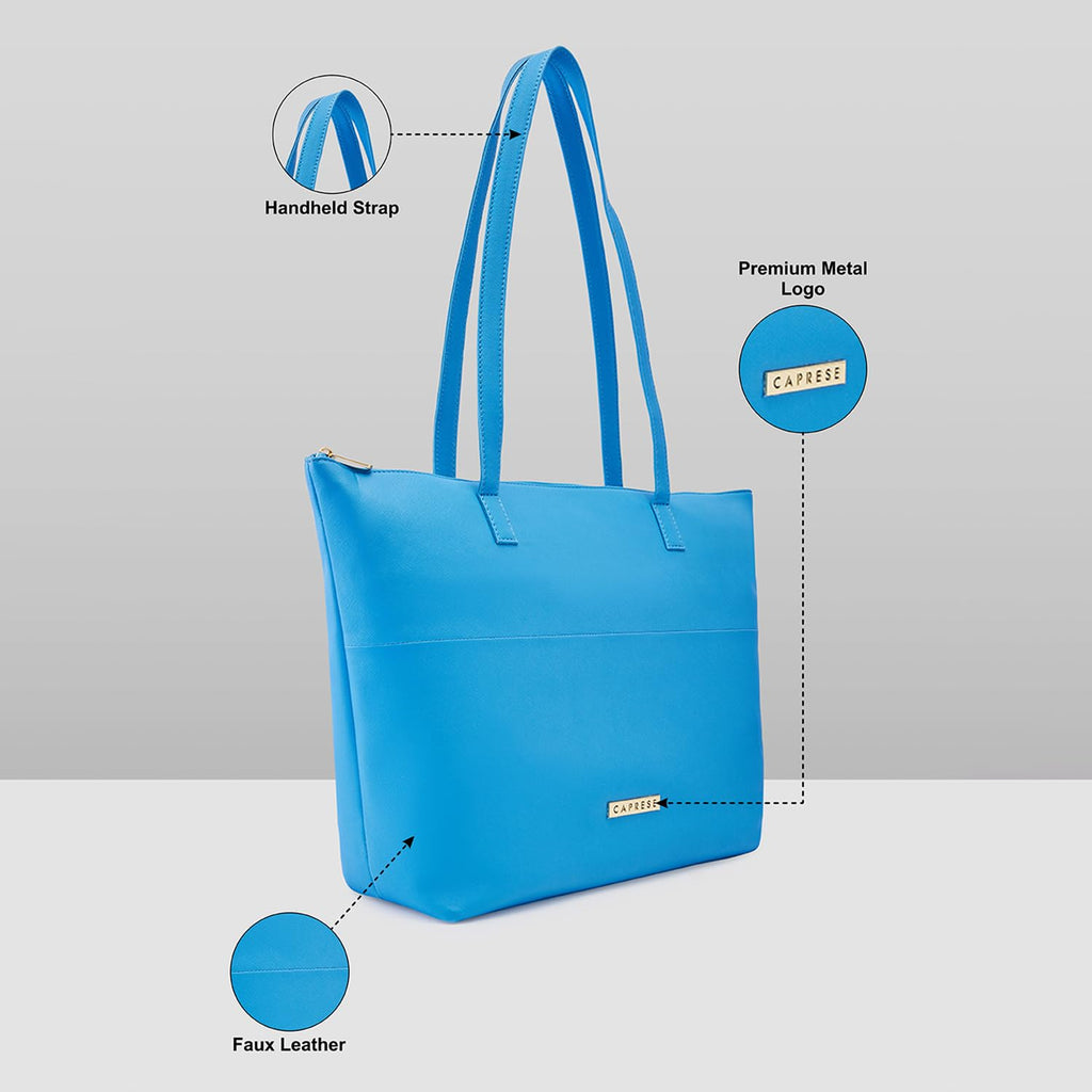 Caprese womens ANNIKA T Large BLUE Tote Bag