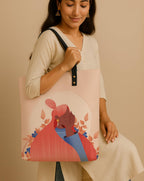 Kalankit Classic Tote Bag For Women | Canvas Printed Totes For Women | Aesthetic Shoulder College Bag For Girls | Vegan Leather Lightweight Everyday Handbag | Gift for Woman | Self Love