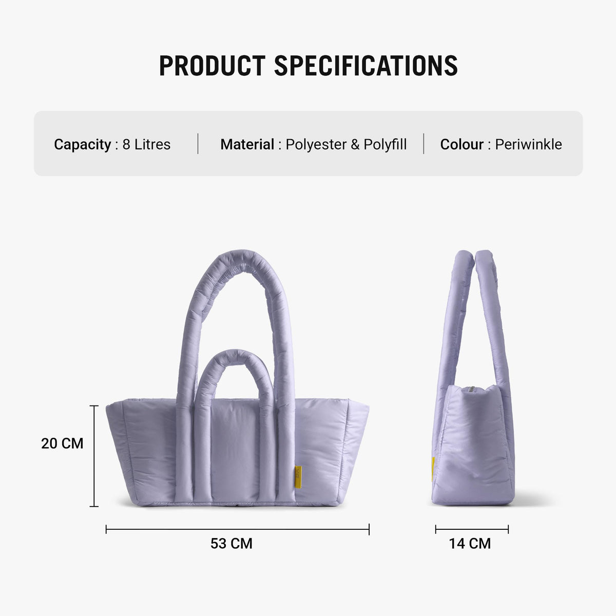 DailyObjects Periwinkle Puft Baguette Bag