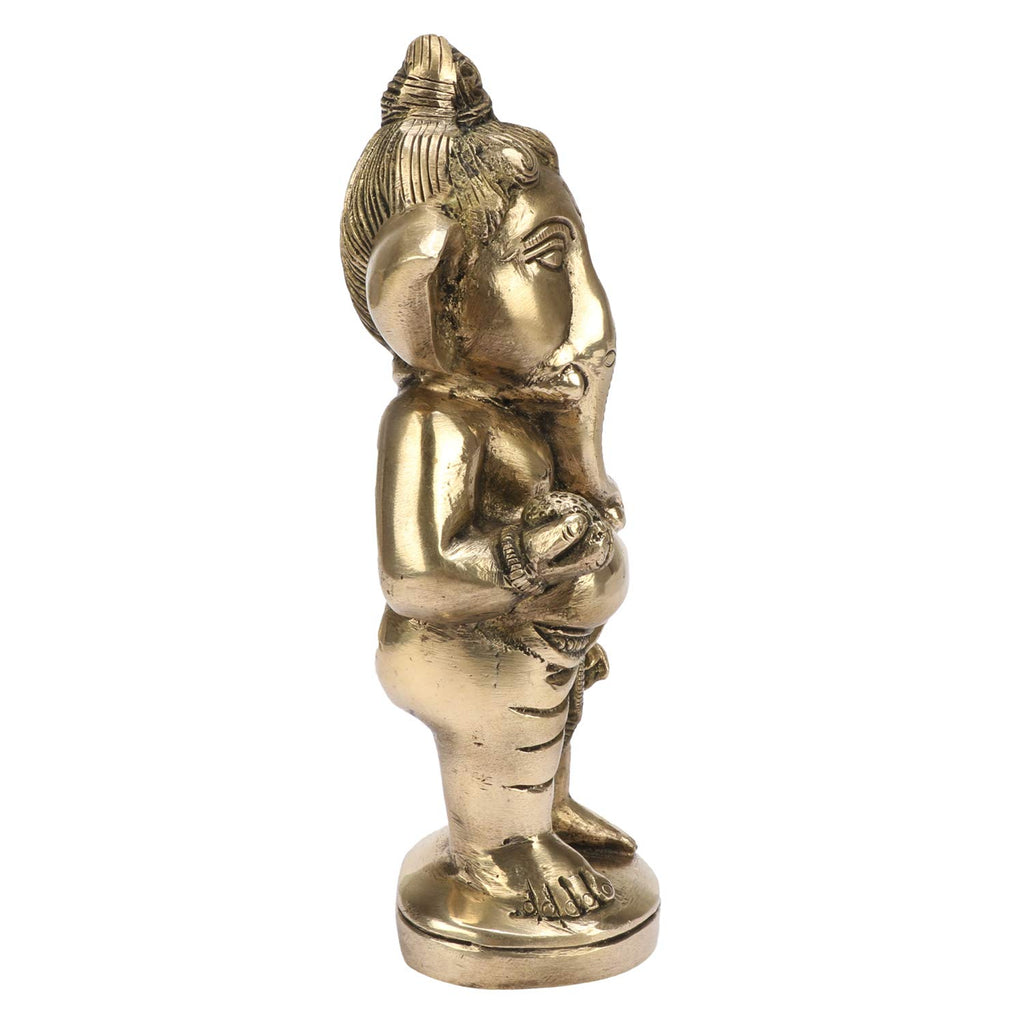 ARTVARKO Ganesha Statue for Home and Decor Brass Ganesh Murti for Pooja Room Ganpati Idol for Home Entrance Height 7 Inch