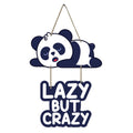 Artvibes Lazy But Crazy Printed Wooden Wall Hanging for Living Room | Quotes Decor Item | Printed Wall Decoration | Wall Illustrations | Graphic Print Artwork | Unique Gift | Cafe Decor(WH_5735N)