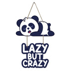 Artvibes Lazy But Crazy Printed Wooden Wall Hanging for Living Room | Quotes Decor Item | Printed Wall Decoration | Wall Illustrations | Graphic Print Artwork | Unique Gift | Cafe Decor(WH_5735N)