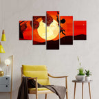 VIBECRAFTS Girl Catching Bird Premium Wall Painting Set of Five For Home|Office|Living Room|Gift (PTVC5Pcs1_5536)