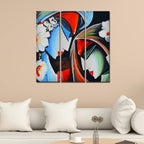 VIBECRAFTS 3 Pieces Radha Krishna Canvas Wall Painting Fitted With Wooden Frame For Home | Office | Living Room | Gifts (PTVC3Pcs1_9531)