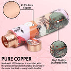 MERCAPE Pure Copper Water Bottle 900 ml with Artistic Printed Design | Jointless Construction | Leak-Resistant Screw Cap | Reusable Copper Bottle for Home, Office, Gym & Travel