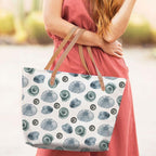 The Purple Tree Oversized Tote Bag For Women, Shell Art Tote Bags with Zip, College Bag for Girls, Tote Bag for Traveling & Daily Use, Gifts for Women, Large Capacity Handbag