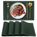 Maharsh Pu Leather Dining Table Mat Waterproof Heat Insulation Placements (Green, 5) Kafalo