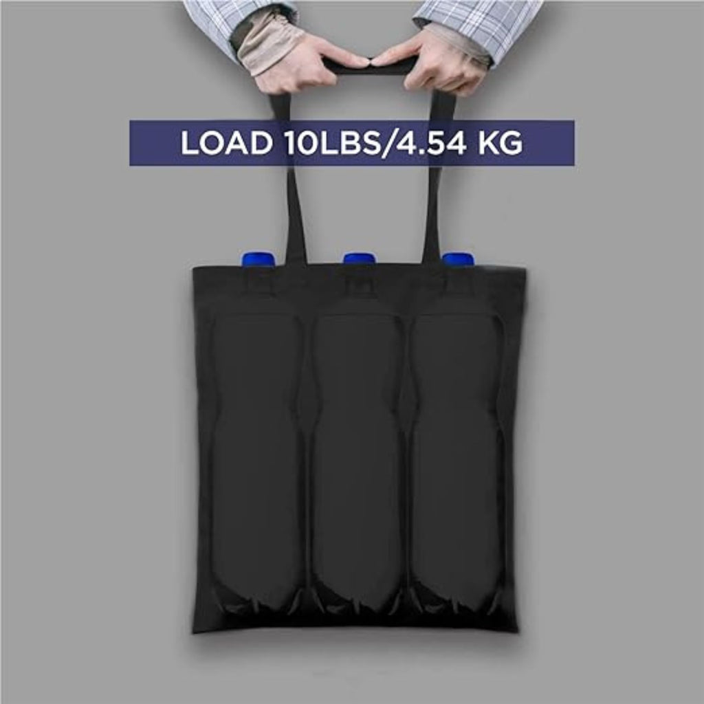 Mantooo Black Cotton Canvas Tote Bags Bulk Shopping Bag for Crafts, DIY Reusable Grocery Bag, 14 X 16 Inch – 6 Piece Pack (Black - 6Piece).