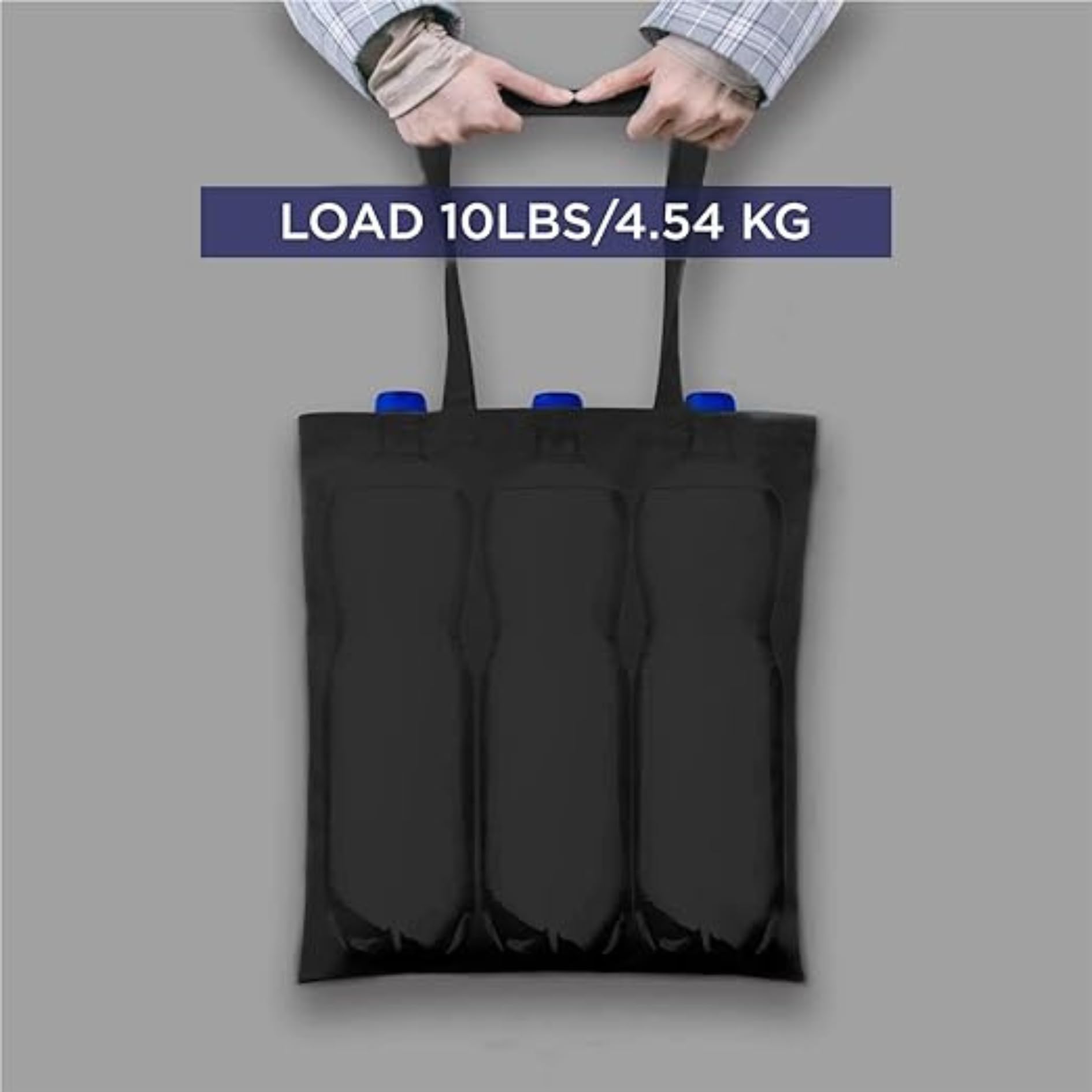 Mantooo Black Cotton Canvas Tote Bags Bulk Shopping Bag for Crafts, DIY Reusable Grocery Bag, 14 X 16 Inch – 6 Piece Pack (Black - 6Piece).