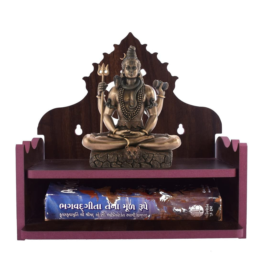 Lakhaji Christian Wooden Wall Hanging Temple for Home and Shop,Office and Home showpiece Temple (Maroon-4)