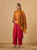 Pashmoda Women Floral Geometry Kaani Wool Blend Stole (Size : 28x80in, 71X203cm) AVST09