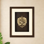 Shilpkala Pure Brass Artwork Patta Ganesh Wall Art 34 x 42 cm - Rectangular Frame, Premium Temple Decor, Home Wall Decor, Living Room Accent Piece, Entrance Display & Housewarming Gift (Brown)