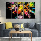 VIBECRAFTS Homcraft Colorful Abstract Human Head Wall Painting of Five Pieces For Home|Office|Living Room|Gift (PTVC5Pcs4_8691)