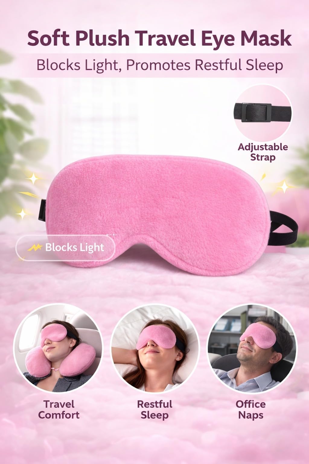 CEBADA Satin Silk Pillow Cover For Hair And Skin Solid Pillow Cases Set Of 2 & Free 3 Silk Scrunchies, 1 Soft Velvet Eye Mask For Sleeping, 600 TC