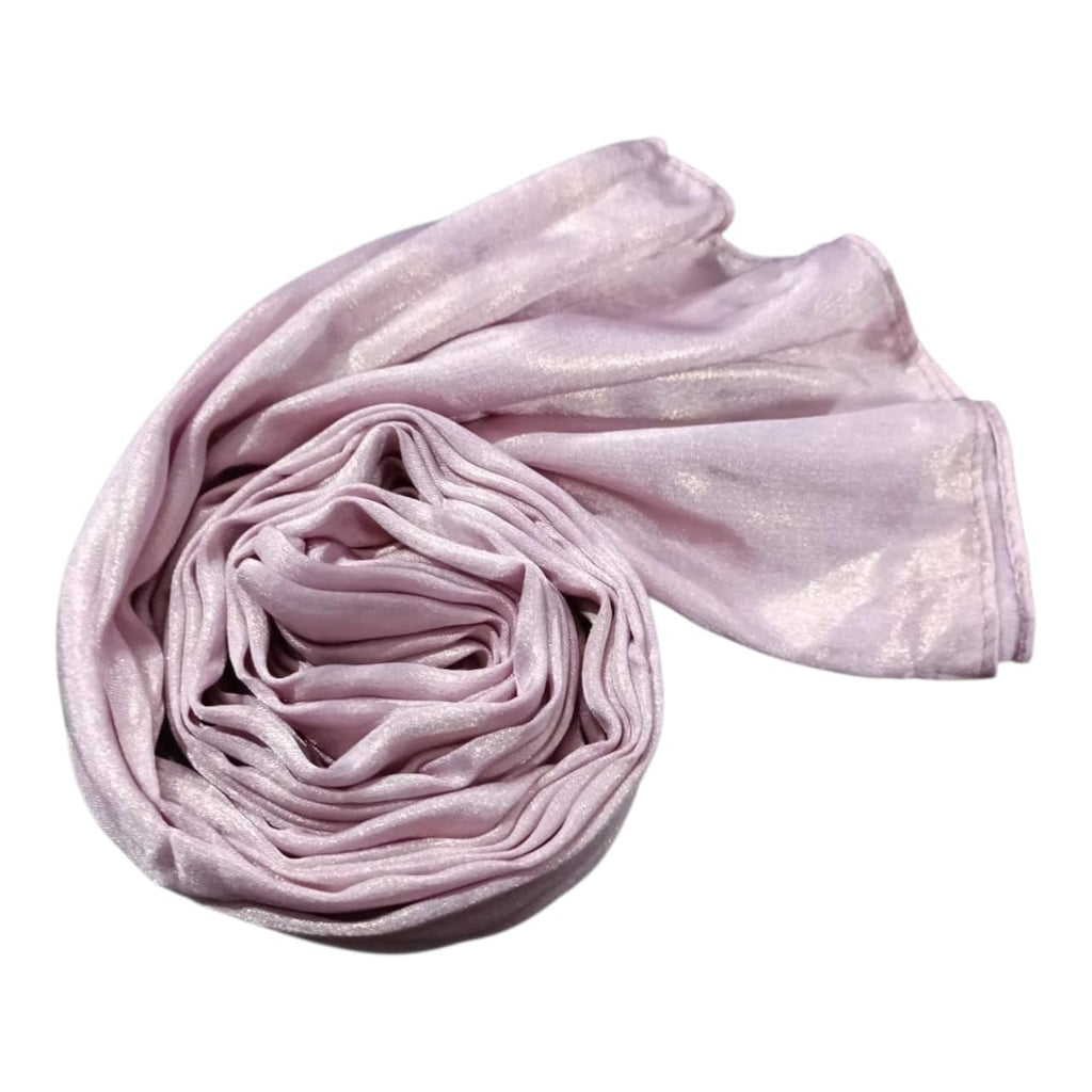 Premium Shimmer Muna Satin Scarf | Hijab | Soft, Shiny & Stylish | 180 cm x 70 cm | Elegant Choice for All Occasions – Parties, Weddings & Festivals (LIGHT TEA PINK)