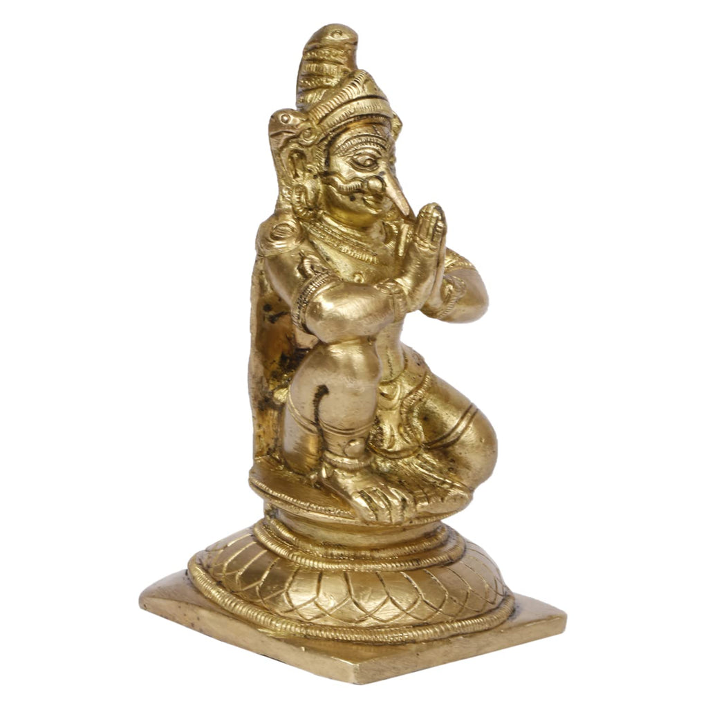 ARTVARKO Brass Garuda Vishnu Vahan Eagle Idol Lord Garud Deva for Temple Home Décor Vaastu Feng Shui Vastu Lucky Charm Gift Height 5 Inch