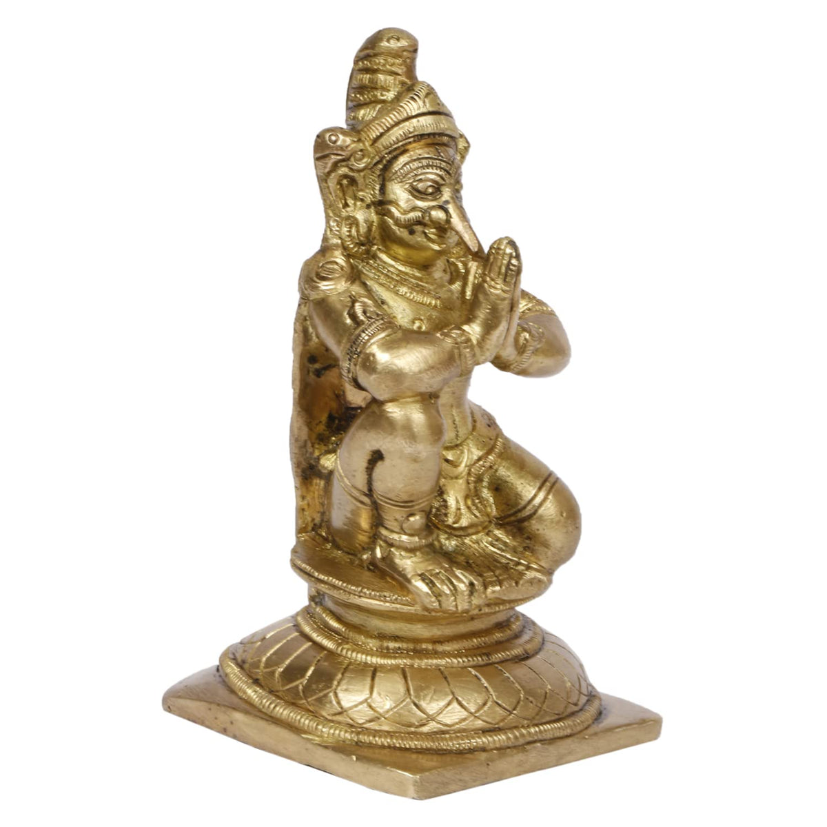ARTVARKO Brass Garuda Vishnu Vahan Eagle Idol Lord Garud Deva for Temple Home Décor Vaastu Feng Shui Vastu Lucky Charm Gift Height 5 Inch